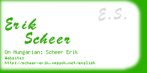 erik scheer business card